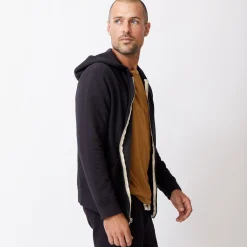 MONROW Supersoft Fleece Zip Up Hoody FADEDBLACK Store